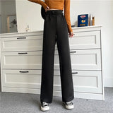 Toloer Leg Pants Women 2023 Autumn Dress New Korean Version Of High Waist Pendant Suit Pants Retro Student Casual Pants Women's