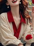 Toloer French Chiffon Shirts Spring 2025 New Chic Long Sleeve Clip