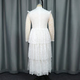 New Perspective Sleeve Half-High Lace Dress Party Party Banquet Elegant Style Dress Dress