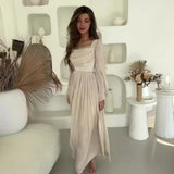2025 New French Vintage Collar Elegant Long-Sleeved Wrinkled