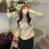 Toloer New Plus Size Women's Coat Female Autumn Sweet Hot Girl Show Thin Hoodie Long Sleeve Jacket Female Pure Desire Wind Ins Tide-Outfit