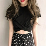 Toloer T-Shirt Women 2024 Summer Korean Version Of The New Loose Students Pure Color Short Slim Jacket Women's