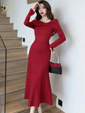 Han Queen New In Dresses Autumn Winter Elegant And Pretty Women's Dresses Work Casual Evening Party Vestidos Female Clothing-Outfit