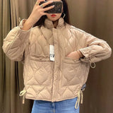 Winter Coat Short Down Jacket Women Parkas Loose Solid Coat Light Slim Streetwear Jacket Female Chic