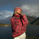 Temperament Famous Woman's Shoulder Solid Color Loose Long-Sleeved Sweater Trousers Set Two Sets Of