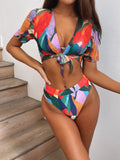 Toloer Outer Single Swimsuit Bikini 2023 Women's Print Split Swimsuit B261W-Outfit