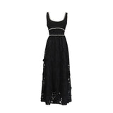 Elegant Style Dress Woman 2025 Summer New Fashion Lace Flower Stitching Design Sling