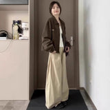 Languid Wind Kaqi High-Waisted Loose-Legged Slack Pants Women's New Design Sense Of Drag Floor Long