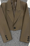 Women's Blazers Office Long Sleeve Solid Color Casual Temperament Straight Clothes Elegant Classic Chic Blazer