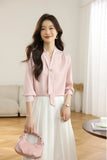 Toloer 2025 New Denatry White Shirt Lady Long Sleeve Spring Commuting Professional Shirt Temperament