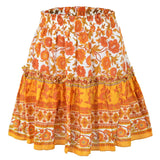 Mini Skirts 2020 New Floral High Waist Frills Skirt For Women Young Girl Summer Fashion Boho Beach Sexy Short