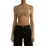Spring And Summer Explosion Women's First-Word Collar Perspective Wrapped Bra Short