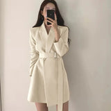 Toloer Suit Jacket Female Net Red 2024 Spring Suit Female Jacket Chic Black Korean Version Of The British Wind Casual Female-Outfit