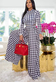 Plaid Long Sleeve Top and Wide Pants