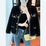 And Winter 2025 Short Scented Sleeker New Marinade Fashion Famous Jacket Temperament Knitted Sweater