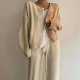 Casual Korean Style Knitted Sweater Women Long Sleeve Cashmere Warm Cardigan Chic All Match Sweater Outwear 2021 Autumn