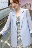Women Solid Thin All-match Casual Preppy Style Long Sleeve Temperament Fashion Simple Solid Work Chic Vintage Blazers