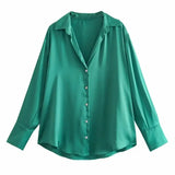 Women's Clothing In Autumn 2025 20 Color Buff Silk Densate V Collar Long-Sleeved Striped Vertical