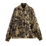 47 Hot Temperament Long-Sleeved Shirt Design Retro Collar 57 Sense Of New Women's