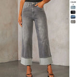 2025 New Elastic Straight Jeans Women's Quality Retro Curly Waist
