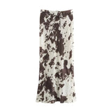 Shirt Women's Skirt Set Explosive Texture Silk With Belt Animal