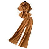 Dress Women's New Two-Piece Design Tice With Waist-Sleeved Shirt High-Rise Thin Leg Straight