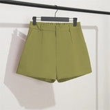 Toloer White Suit Shorts Female Black Summer Thin 2024 New Loose High-Waist A-Line Casual Wide-Leg Hot Pants-Outfit