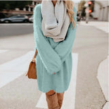 Plus Size Long Sweaters Plush Bat Sleeve Women Oversized Knitted Dress Chirstmas Sweater Dress Autumn Winter Jumper