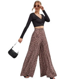Loose High Waist Leopard-print Draping