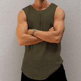 Men's Summer Thin Knitted Vests Men's Casual Solid Color New Knitwear