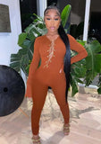 Winter Sexy Chain Lace-up Long Sleeve Tight