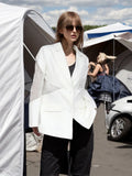 Toloer Spring New Fashion Temperament V Collar Hollow Out Perspective Lace Splicing Design Sense Long Sleeve Suit Jacket Female-Outfit