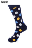 Classic Colorful Dot Printed Happy Socks Men Casual Combed Cotton Harajuku Socks Funny Crew Socks For