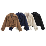 Tie With Long-Sleeved Wind Coat Jacket 2025 New Products In The Spring And