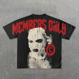 Harajuku Style T-Shirt Men's Hip-Hop Gothic Large Pattern Printed Punk Short-Sleeved Casual T-Shirt-Outfit