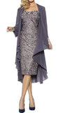Color Large Size Lace Two-piece Set Elegant Party Dress