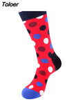 Classic Colorful Dot Printed Happy Socks Men Casual Combed Cotton Harajuku Socks Funny Crew Socks For