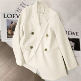 Toloer Spring And Autumn Outfit Fried Street Loose Leisure Versatile Autumn Suit Jacket Female Korean Black Suit Jacket-Outfit