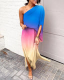 Independent Station Sexy And Popular Style Oblique Shoulder Single-Sleeved Dress For Women-Outfit