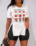 Women's Fashion Trend Two-Set Printed Short-Sleeved