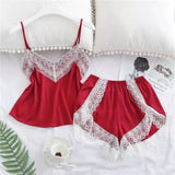 Explosion Pajamas Simulation Silk Two-Piece Pajamas Large-Size Home Underwear Pajamas