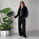 The Autumn Of 2025, The New Women's Fashion Hit The Color Of The Lazy Wind Casual Knitwear Two