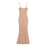 Trendy Women's Dress Hot Girls Sexy Stretch Slim Show Thin Buttocks Halter Skirt Pure Desire Tight Sleeveless Dress-Outfit