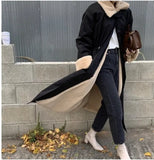 Winter Coat Women Long Oversize Fashion Cashmere Wool Outerwear Female Long Thickening Warm Woolen Overcoat Womens Trench