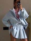 Rhisey With A Hundred Folded Skirt Suit Women's Summer New Sports Leisure Sexy Pure