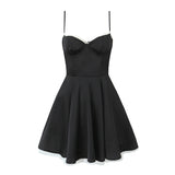 New Three-Layer Three-Dimensional Steel Ring Lace Spliced Mini Suspender Dress-Outfit