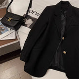 Toloer Suit Jacket Female GJ Sense Spring Autumn 2024 New Korean Version Fashion In The Long Small Suit Woman-Outfit