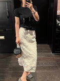 Three-Dimensional Flower Embroidered Lace Dress Girl Long Dress Women's European Goods Korean Women's Small Fragrant Style