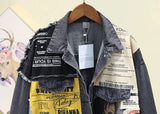 Patchwork denim jacket-Outfit