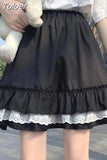 Mall Goth Gothic Lace Ruffle Mini Skirts Womens Harajuku Fairy Grunge Black Pleated Skirt Japanese Lolita
